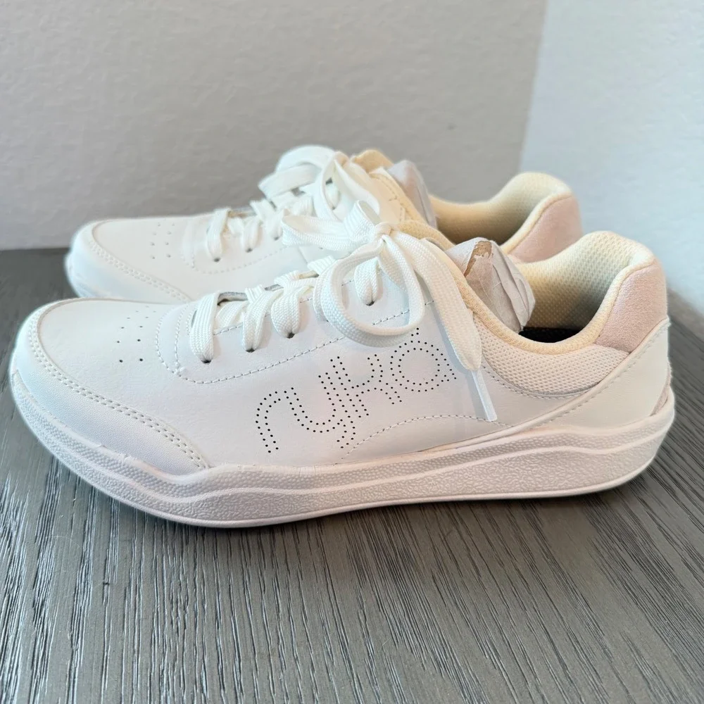 Ryka‎ Courtside White Leather Walking Sneakers Womens 8.5M Low Top Shoes NWOT